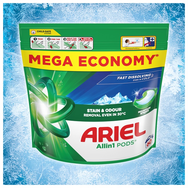 Ariel All-in-1 PODS Kapsułki do prania, 60 prań, Mountain Spring