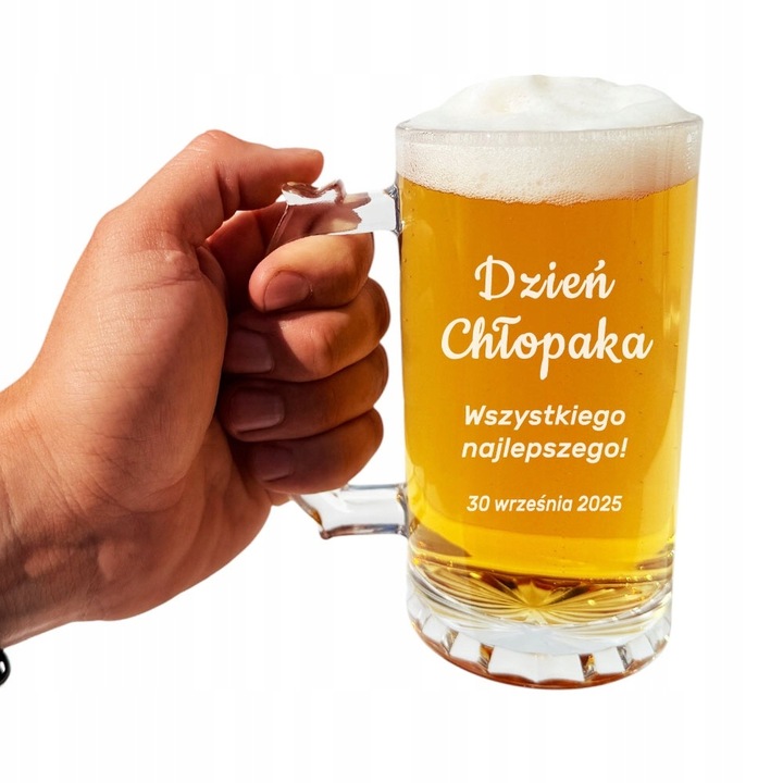 SZKLANY KUFEL Z GRAWEREM 500ml PREZENT NA DZIEŃ CHŁOPAKA dla kolegi z