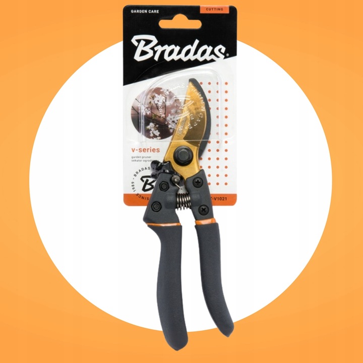 SEKATOR OGRODOWY DO GAŁĘZI KWIATÓW KRZEWÓW BRADAS OSTRZE MIJAJĄCE STAL