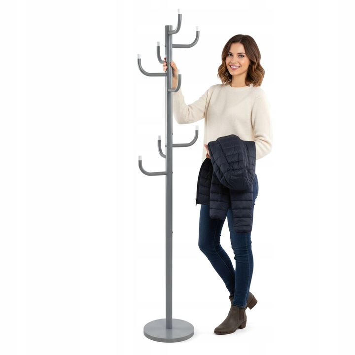 WIESZAK stojący NA UBRANIA kurtki metalowy STOJAK PODŁOGOWY do