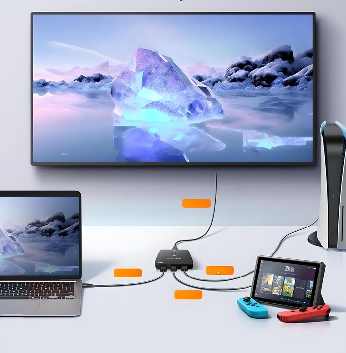 PRZEŁĄCZNIK HDMI 2.0b 3x1 SWITCH ROZDZIELACZ 3 WEJŚCIA 4K 60Hz HDR