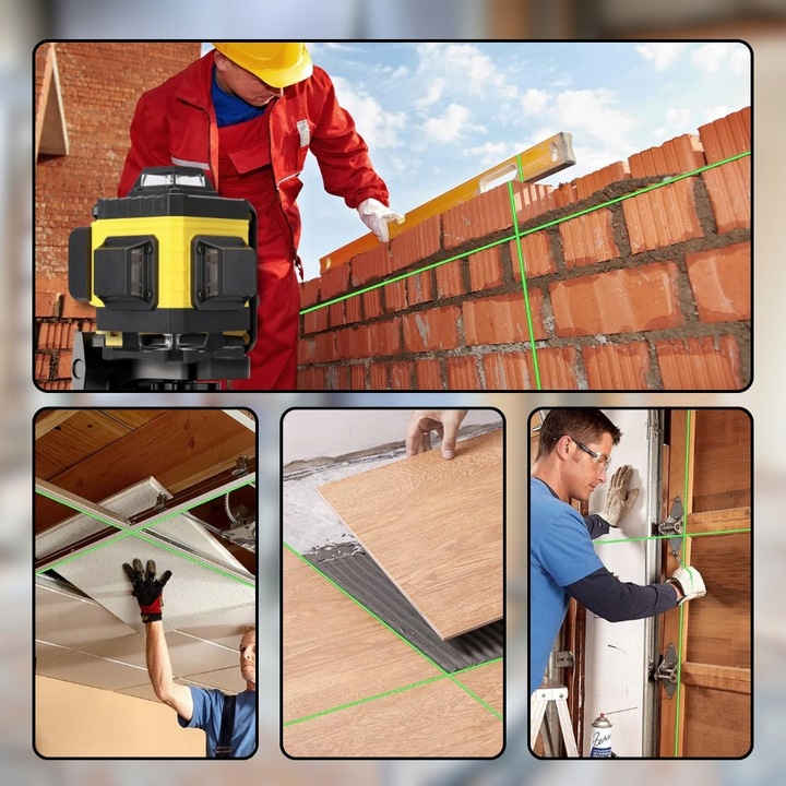 POZIOMNICA LASEROWA POZIOMICA 4D 16 LINII KRZYŻOWA 360 LASER ZESTAW