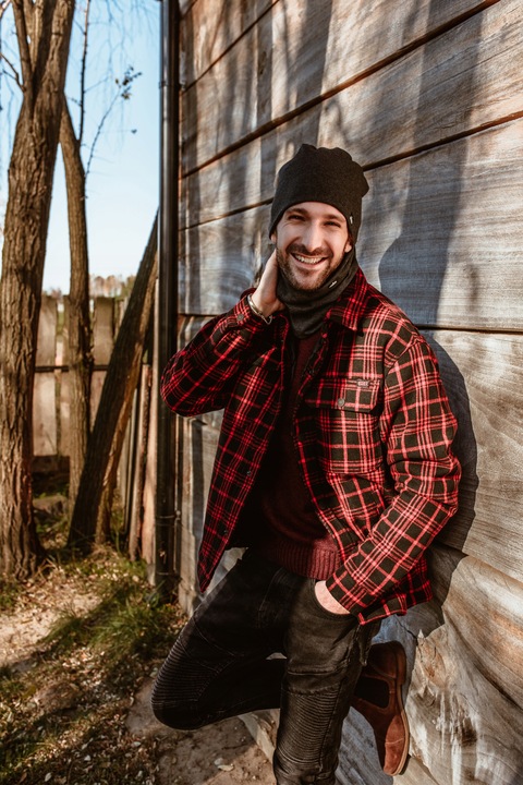 Komplet męski na POLARZE czapka + komin Grafitowy