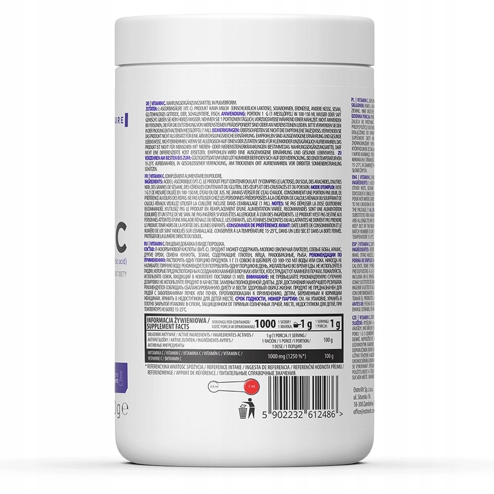 Suplement diety OstroVit Witamina C proszek 1000 g 1 szt