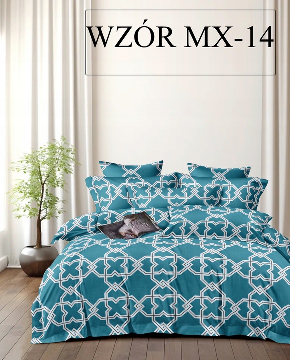 POŚCIEL 160x200 +2x POSZEWKA 70x80 SUWAK KOMPLET MIKROFIBRA wzór MX-14