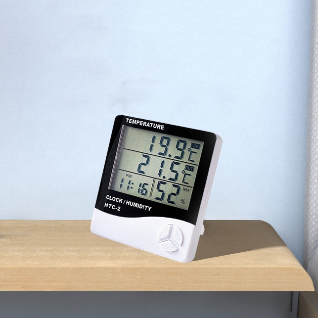 STACJA POGODOWA POGODY TERMOMETR HIGROMETR CZUJNIK SONDA ZEGAR BUDZIK