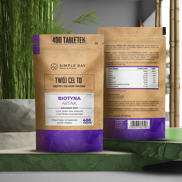 BIOTYNA 4 x TAK od Twój Cel To - 400szt. Najlepsza Na Włosy Skórę Paznokcie