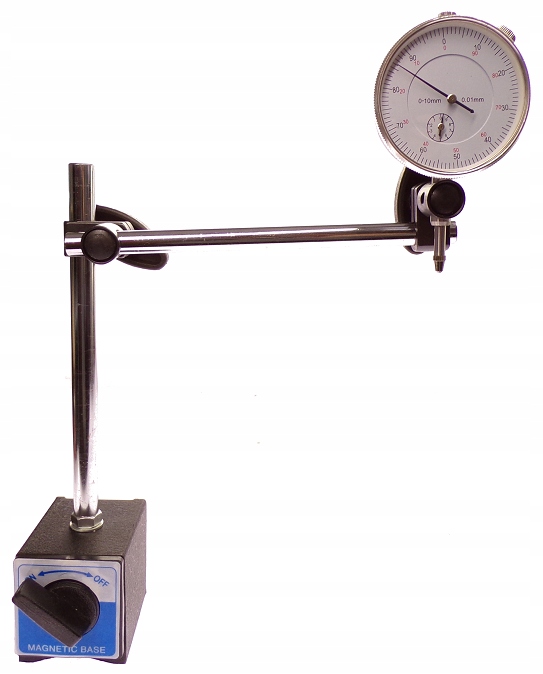 CZUJNIK ZEGAROWY 0-10 0,01 DO SPRAWDZANIA BICIA + UCHWYT STATYW MAGNETYCZNY
