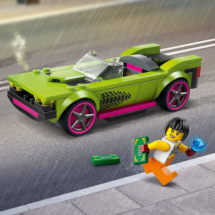 LEGO City Zestaw 60415 Pościg radiowozu za muscle carem auto + Torba LEGO