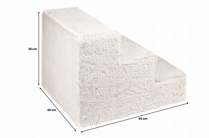 Schodki dla psa 3-stopnie tapicerowane jasnoszare podest dla psa do kanapy