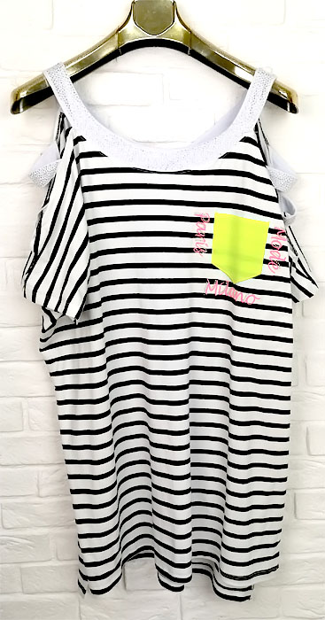 ORYGINALNA MODNA PIĘKNA DAMSKA BLUZKA TUNIKA WYCIĘTE RAMIONA 50 52 54 56 UN