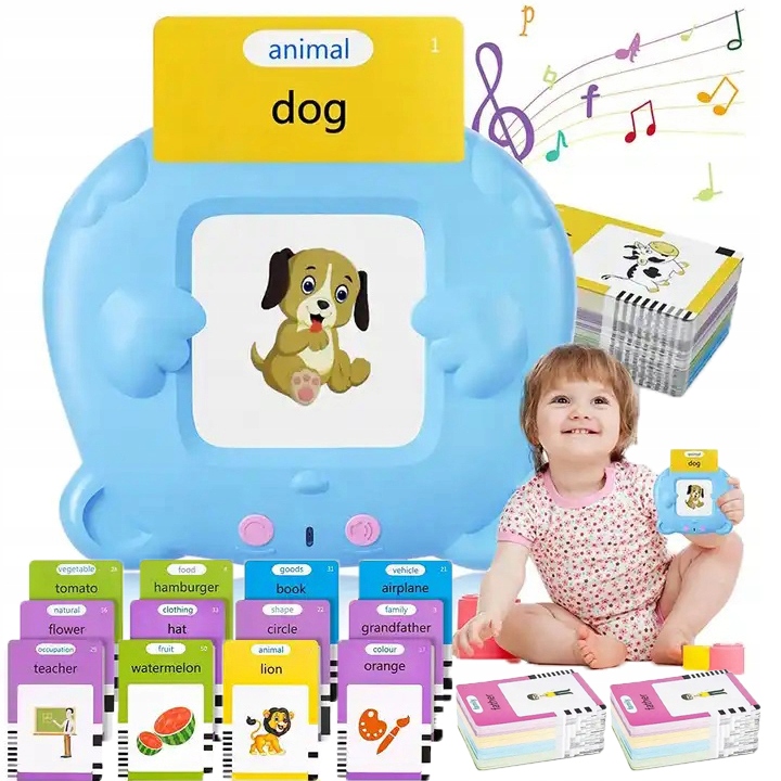 ZABAWKA DO NAUKI ANGIELSKIEGO DUŻO SŁÓWEK PREZENT DLA 3 4 5 6 7 8 LATKA