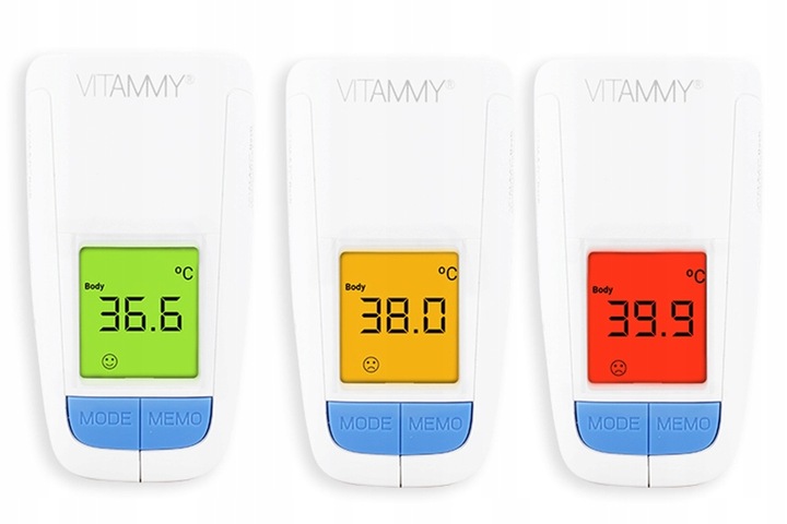 TERMOMETR BEZDOTYKOWY ELEKTRONICZNY NA PODCZERWIEŃ VITAMMY FLASH CERTYFIKAT