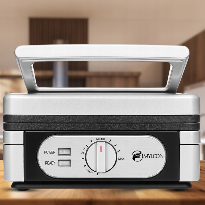 MOCNA GOFROWNICA MYLCON Z REGULACJĄ TEMPERATURY 2 DUŻE CHRUPIĄCE GOFRY