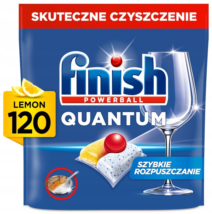 FINISH Kapsułki do zmywarki Quantum All in One lemon cytryna 120 sztuk