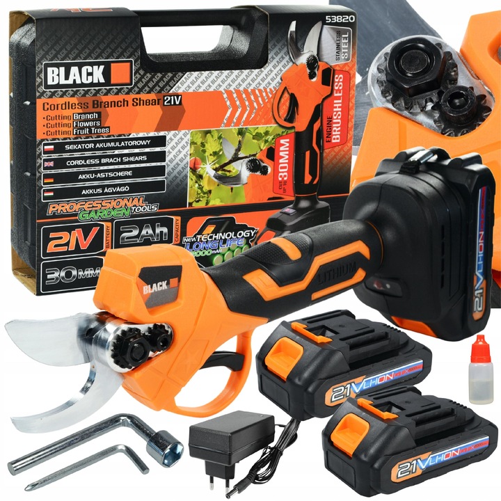 ZESTAW SEKATOR AKUMULATOROWY ELEKTRYCZNY 30mm 100W 2 x AKUMULATOR 2 Ah