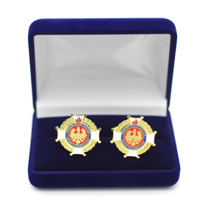 OSP STRAŻ POŻARNA spinki do mankietów z etui