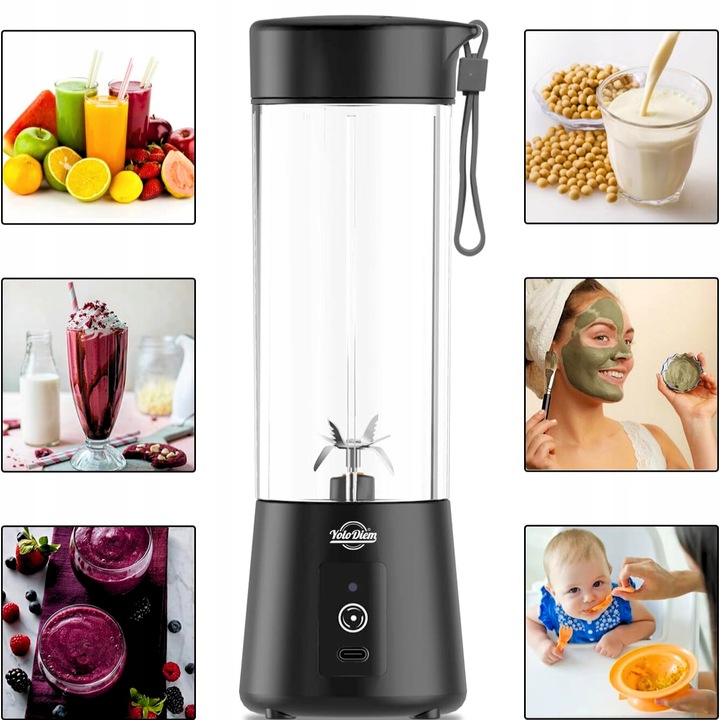 BLENDER PRZENOŚNY 250W 400ML Bezprzewodowy Kielichowy do Smoothie