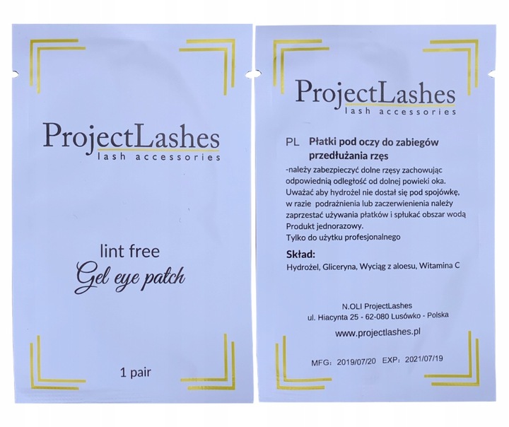 Project Lashes Płatki Pod Oczy z Witaminą C 100 szt/ 50 par