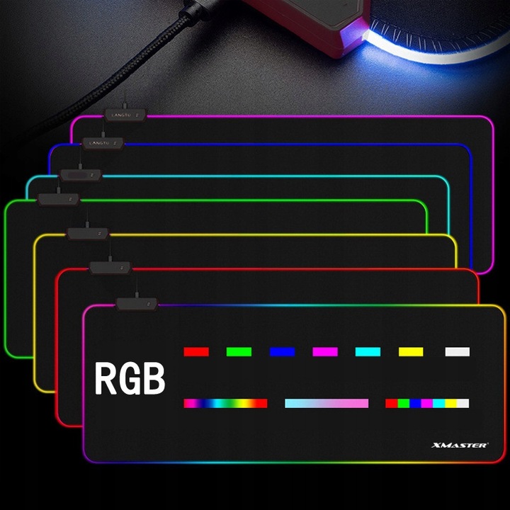 PODKŁADKA POD MYSZKĘ RGB LED GAMINGOWA DUŻA SZEROKA XMASTER XXL