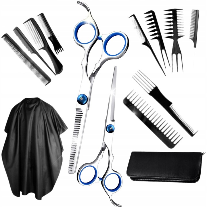 Zestaw Fryzjerski Do Strzyżenia Profesjonalny Kompletny + PELERYNA ETUI