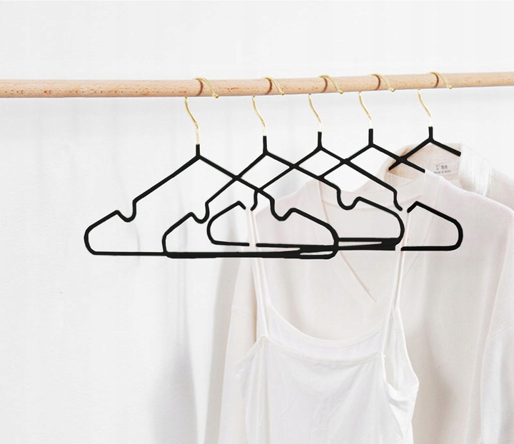 WIESZAKI NA UBRANIA UBRANIOWE WIESZAK DO SZAFY ODZIEŻOWE ZŁOTE 20 SZT