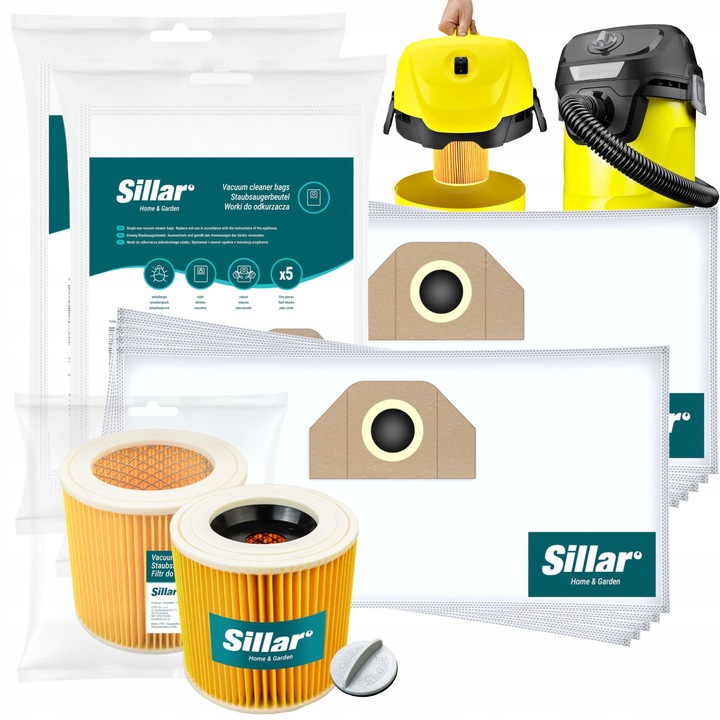 10x WORKI + FILTR DO ODKURZACZA KARCHER WD3.200 WD2 MV3 KWD V12 V-15