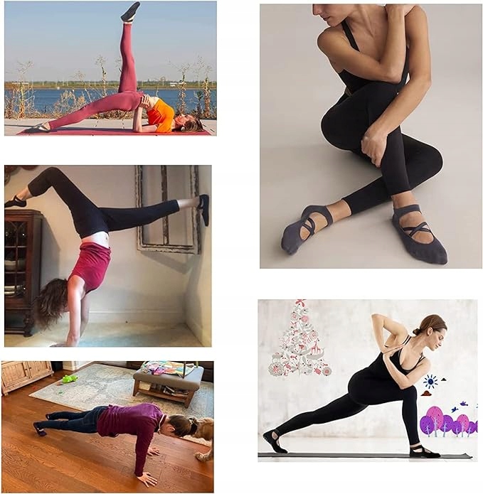SKARPETKI DO JOGI SKARPETKI DAMSKIE DO TAŃCA DO TAŃCA PILATES x 3 pary