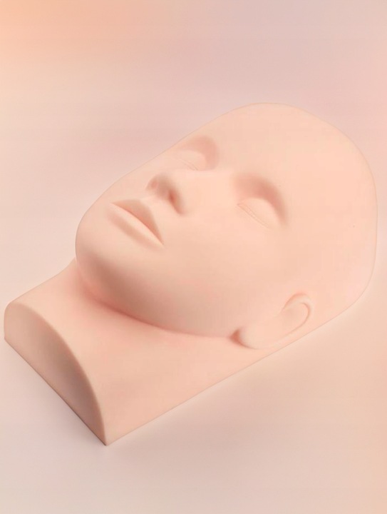 GŁÓWKA GŁOWA TRENINGOWA DO NAUKI PRZEDŁUŻANIA RZĘS SILIKONOWA + RZĘSY