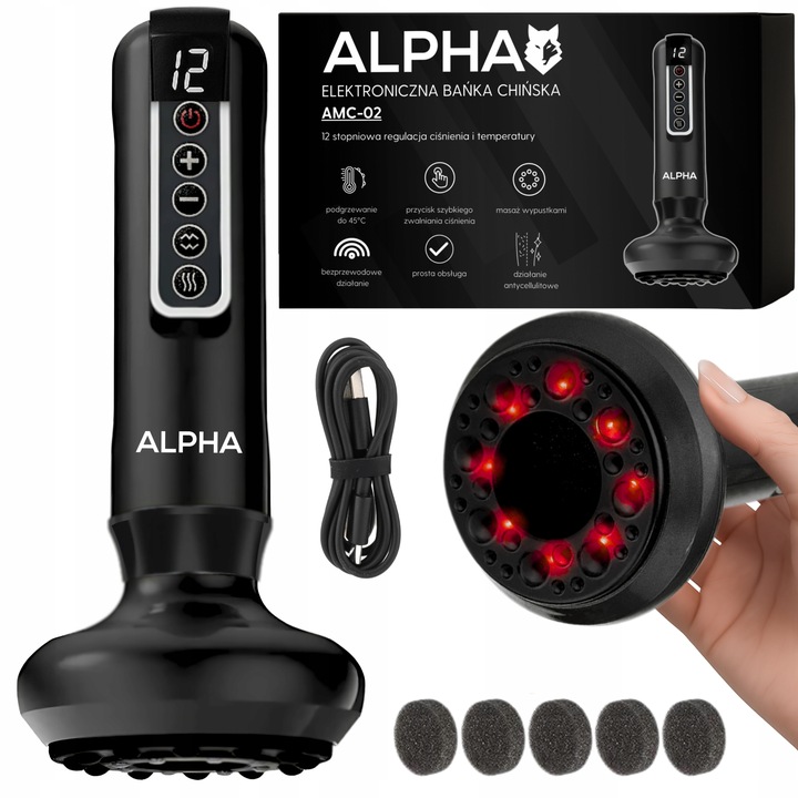 Elektryczna Bańka Chińska BEZPRZEWODOWY Masażer Antycellulitowy Podgrzewany