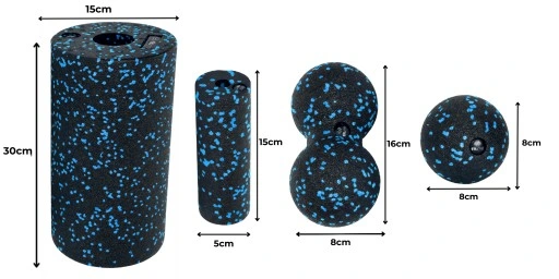 ZESTAW ROLLERÓW DO MASAŻU WAŁEK DUŻY MAŁY PIŁKA POJEDYNCZA DUOBALL EPP 4W1