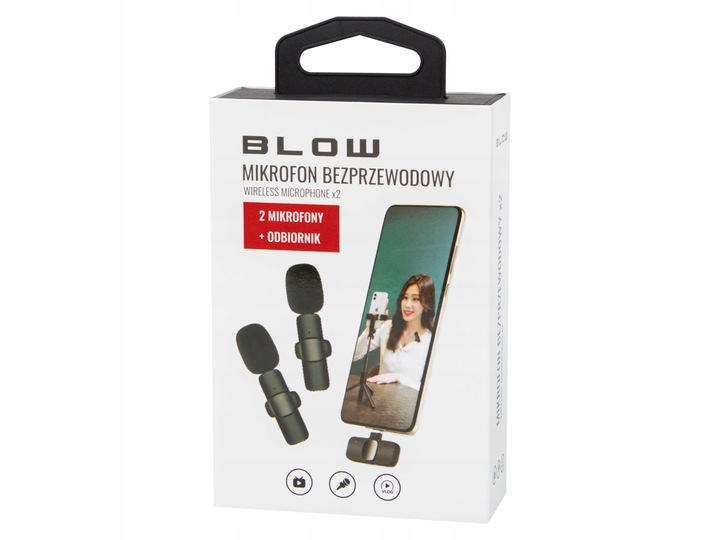 2x MIKROFON ODBIORNIK BEZPRZEWODOWY KRAWATOWY ADAPTER USB-C DO LIGHTNING