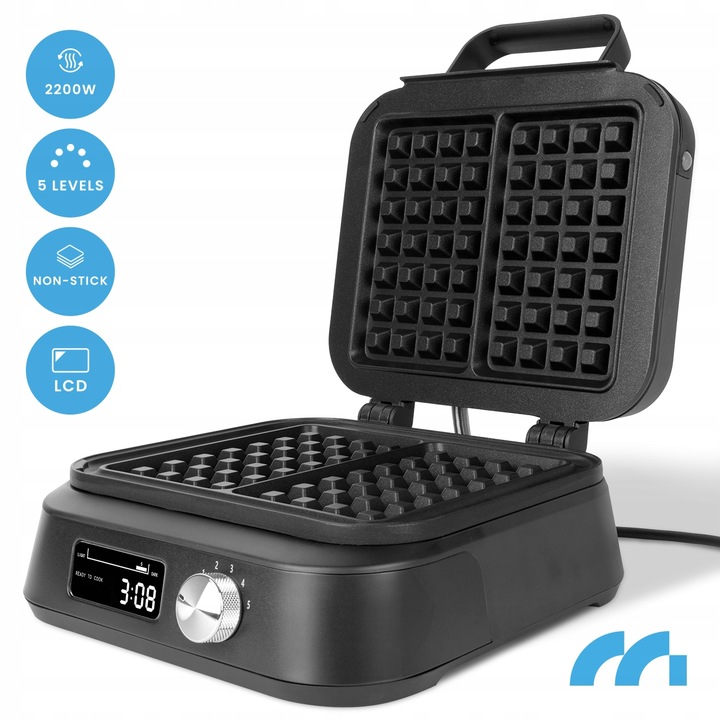 GOFROWNICA DUŻE GOFRY REGULACJA TEMPERATURY DŹWIĘK MOCNA 2200W