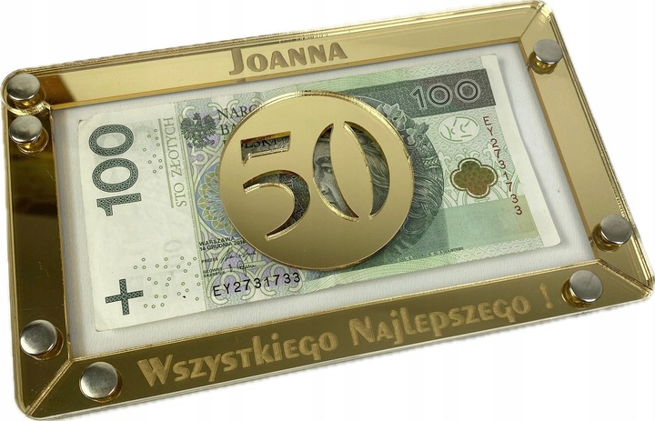 Srebrna Złota Koperta Kartka Pudełko Na Pieniądzę Urodziny 18 30 40