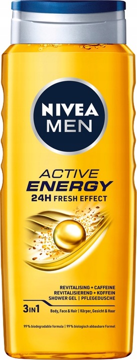 NIVEA MEN 3w1 Żel pod prysznic męski zestaw - Płyn do mycia 500ml x5