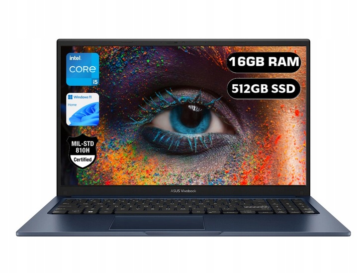 MOCNY LAPTOP Asus Vivobook F15 Intel Core i5 16/512GB 15.6 FHD W11 MIL-STD