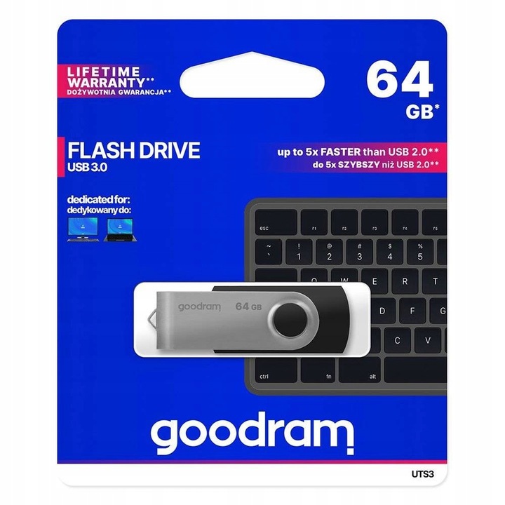Pendrive 64GB GOODRAM Twister USB 3.0 czarny