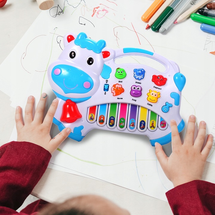 ORGANKI PIANINKO ZWIERZĄTKA KRÓWKA DLA DZIECI EDUKACYJNE INTERAKTYWNE