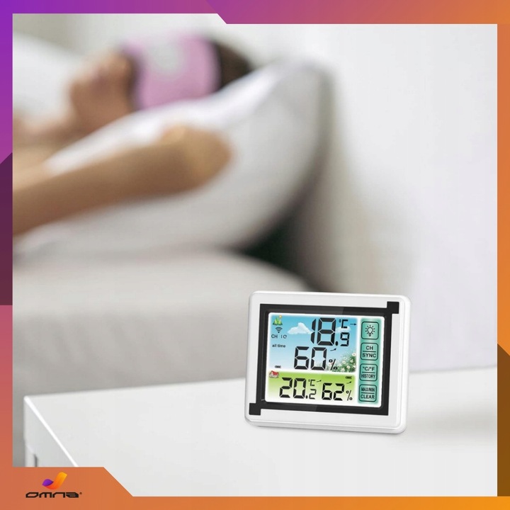 Stacja pogody bezprzewodowa pogodowa meteo 3 czujniki zewnętrzna