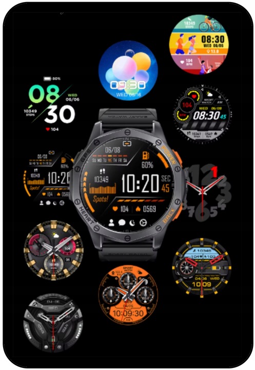 SMARTWATCH MĘSKI Z GPS K67 PL-MENU WODOODPORNY SMSY ROZMOWY SMART WATCH