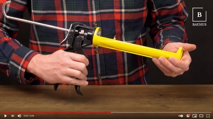 PISTOLET Wyciskacz do silikonów kartuszy klejów Solidny 18:1 Bauhus