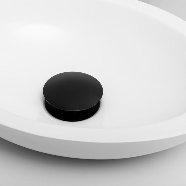 Korek klik klak z przelewem umywalkowy automatyczny czarny YOKA HOME