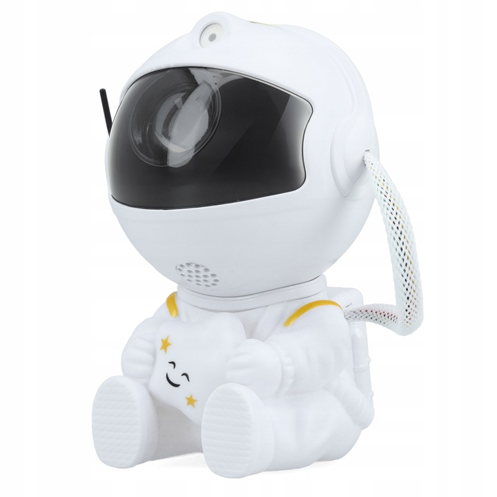 PROJEKTOR GWIAZD ASTRONAUTA SIEDZĄCY LAMPKA NOCNA DLA DZIECI XTECH BIAŁY