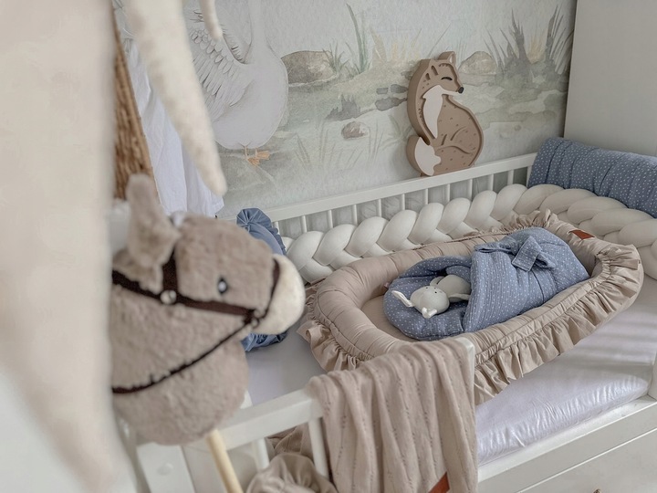 KOKON NIEMOWLĘCY BAWEŁNIANY Z FALBANKĄ INFANTILO