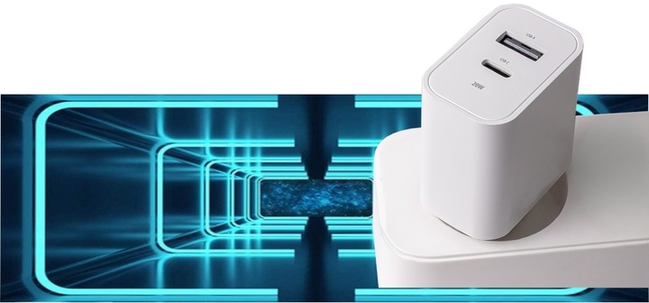 SZYBKA ŁADOWARKA SIECIOWA KOSTKA USB TYPE-C PD20W +KABEL TYPE C 60W 3000mAh