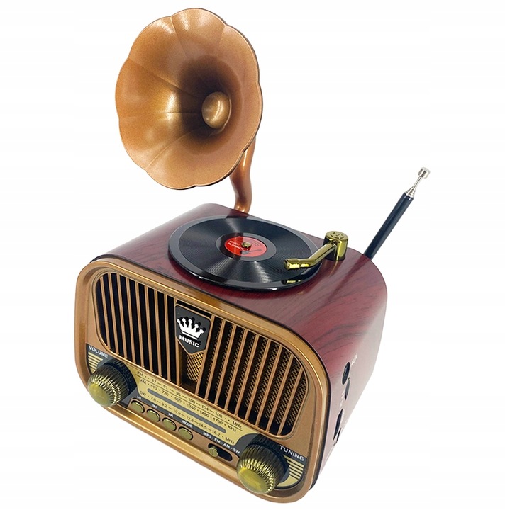 Radio Kuchenne Retro 3 pasma FM/AM/SW USB/TF Bluetooth Aku18650