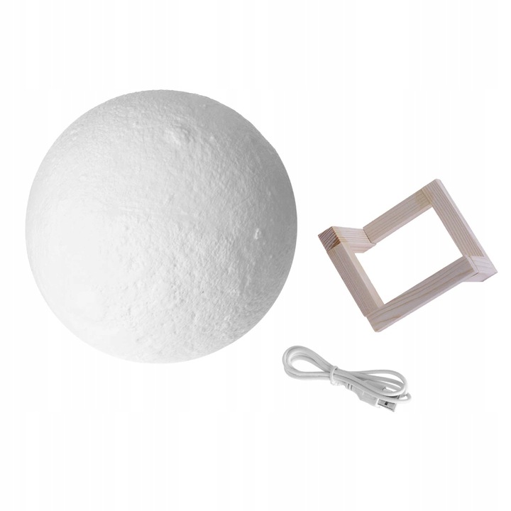 LAMPKA NOCNA 3D Księżyc 48cm MOONLIGHT RGB + pilot