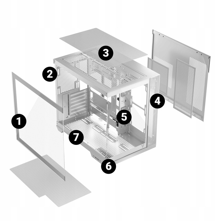 Gamingowa obudowa komputerowa MODECOM VOLCANO PANORAMA NF biała