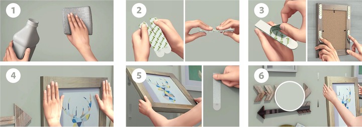 Rzepy Samoprzylepne COMMAND Zestaw 24szt/12par - Bezinwazyjne,bez