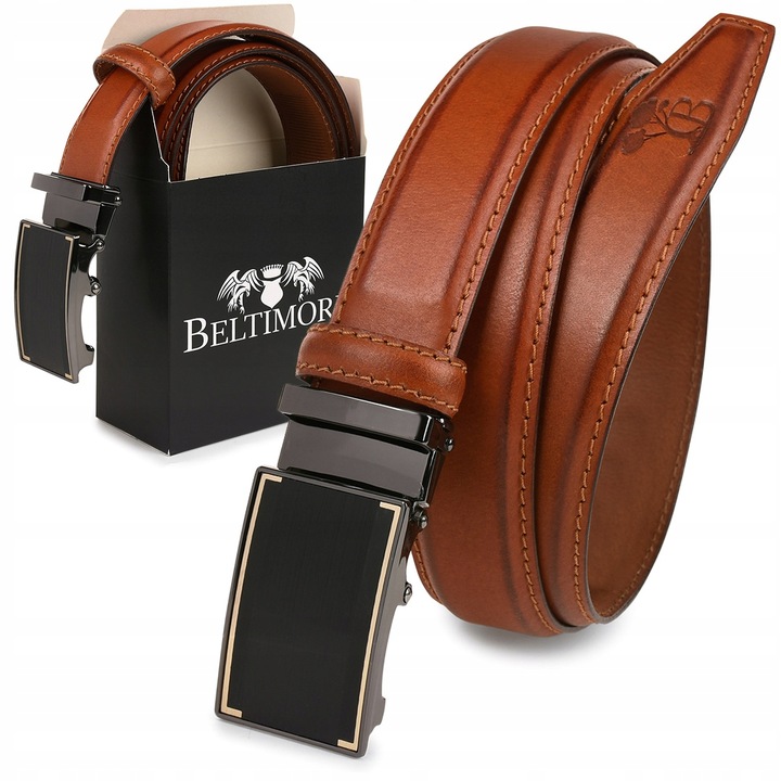 Pasek męski skórzany do spodni automat Beltimore